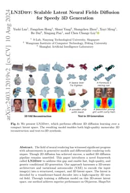 LN3Diff: Scalable Latent Neural Fields Diffusion for Speedy 3D
  Generation