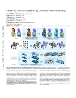 Generic 3D Diffusion Adapter Using Controlled Multi-View Editing