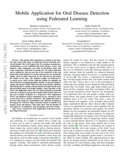 Mobile Application for Oral Disease Detection using Federated Learning