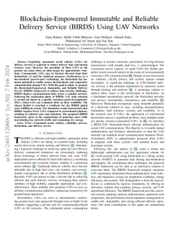 Blockchain-Empowered Immutable and Reliable Delivery Service (BIRDS)
  Using UAV Networks