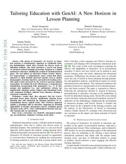 Tailoring Education with GenAI: A New Horizon in Lesson Planning