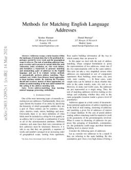 Methods for Matching English Language Addresses