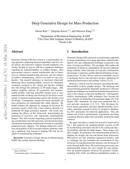 Deep Generative Design for Mass Production