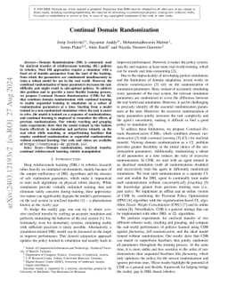 Continual Domain Randomization