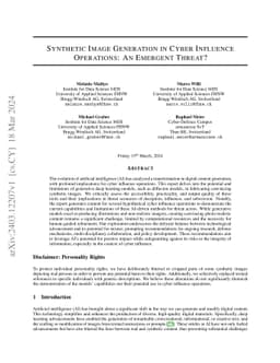 Synthetic Image Generation in Cyber Influence Operations: An Emergent
  Threat?