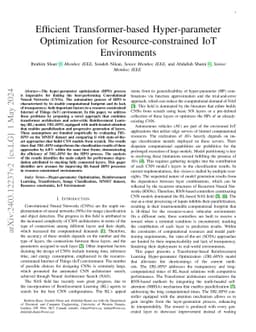 Efficient Transformer-based Hyper-parameter Optimization for
  Resource-constrained IoT Environments