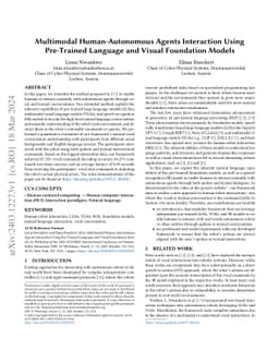 Multimodal Human-Autonomous Agents Interaction Using Pre-Trained Language and Visual Foundation Models