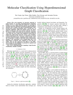 Molecular Classification Using Hyperdimensional Graph Classification