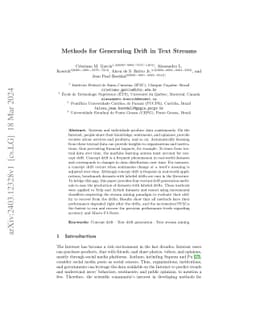Methods for Generating Drift in Text Streams