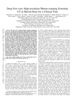 Deep Few-view High-resolution Photon-counting Extremity CT at Halved
  Dose for a Clinical Trial