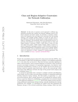 Class and Region-Adaptive Constraints for Network Calibration