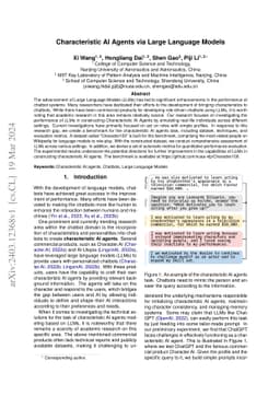 Characteristic AI Agents via Large Language Models