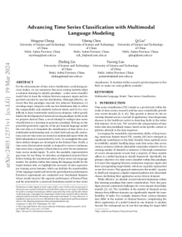 Advancing Time Series Classification with Multimodal Language Modeling