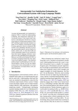 Interpretable User Satisfaction Estimation for Conversational Systems
  with Large Language Models