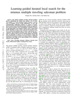 Learning-guided iterated local search for the minmax multiple traveling
  salesman problem