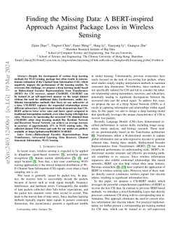 Finding the Missing Data: A BERT-inspired Approach Against Package Loss
  in Wireless Sensing