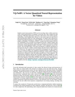 VQ-NeRV: A Vector Quantized Neural Representation for Videos