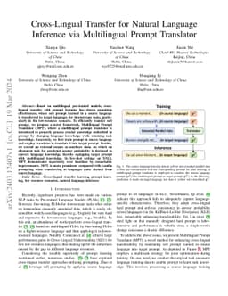 Cross-Lingual Transfer for Natural Language Inference via Multilingual
  Prompt Translator