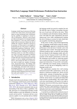 Third-Party Language Model Performance Prediction from Instruction