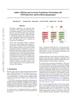 Jetfire: Efficient and Accurate Transformer Pretraining with INT8 Data
  Flow and Per-Block Quantization