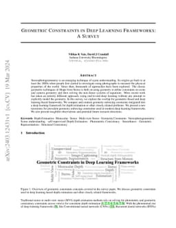 Geometric Constraints in Deep Learning Frameworks: A Survey