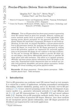 Precise-Physics Driven Text-to-3D Generation