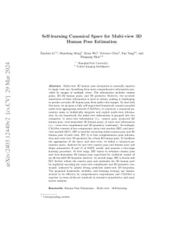 Self-learning Canonical Space for Multi-view 3D Human Pose Estimation