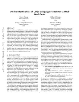 On the effectiveness of Large Language Models for GitHub Workflows