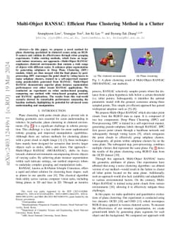 Multi-Object RANSAC: Efficient Plane Clustering Method in a Clutter