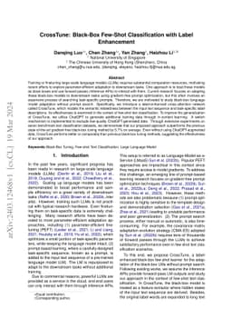 CrossTune: Black-Box Few-Shot Classification with Label Enhancement