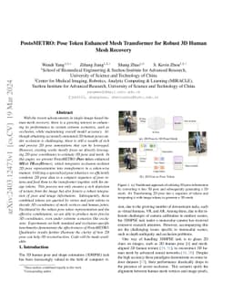 PostoMETRO: Pose Token Enhanced Mesh Transformer for Robust 3D Human
  Mesh Recovery
