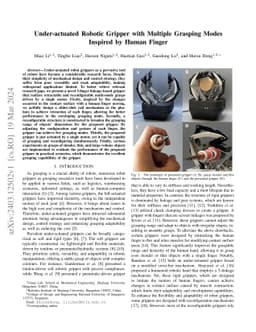 Under-actuated Robotic Gripper with Multiple Grasping Modes Inspired by
  Human Finger