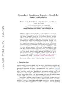 Generalized Consistency Trajectory Models for Image Manipulation