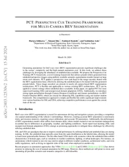 PCT: Perspective Cue Training Framework for Multi-Camera BEV
  Segmentation