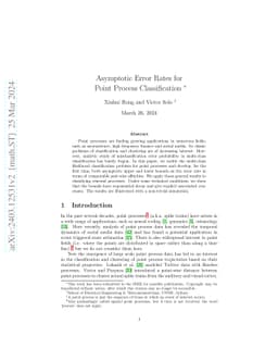 Asymptotic Error Rates for Point Process Classification