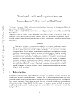 Tree-based conditional copula estimation