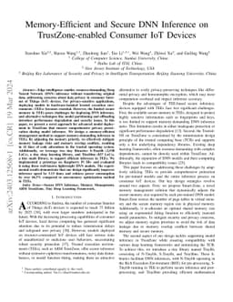 Memory-Efficient and Secure DNN Inference on TrustZone-enabled Consumer
  IoT Devices