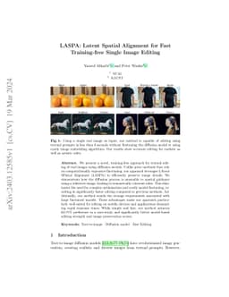LASPA: Latent Spatial Alignment for Fast Training-free Single Image
  Editing