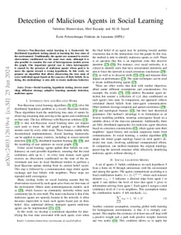Detection of Malicious Agents in Social Learning