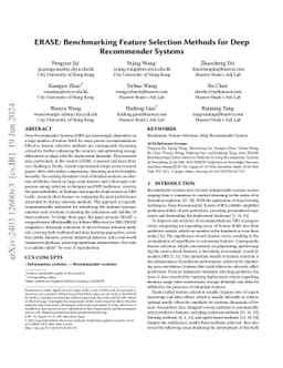ERASE: Benchmarking Feature Selection Methods for Deep Recommender
  Systems