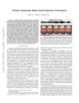 Driving Animatronic Robot Facial Expression From Speech