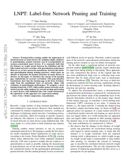 LNPT: Label-free Network Pruning and Training