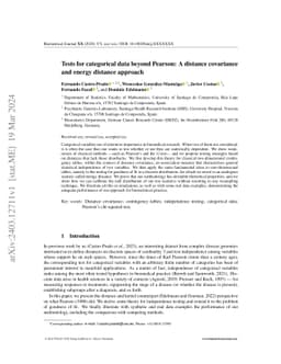 Tests for categorical data beyond Pearson: A distance covariance and
  energy distance approach