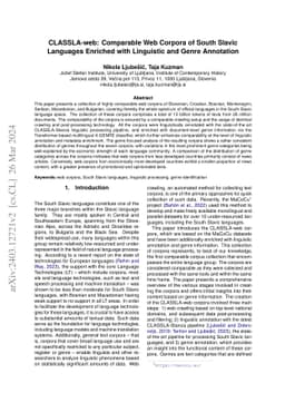 CLASSLA-web: Comparable Web Corpora of South Slavic Languages Enriched
  with Linguistic and Genre Annotation