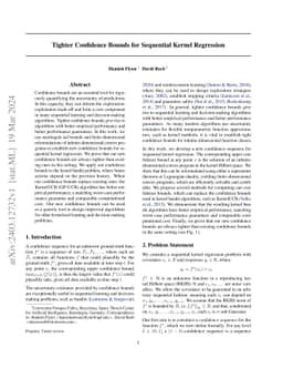 Tighter Confidence Bounds for Sequential Kernel Regression