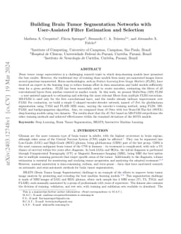 Building Brain Tumor Segmentation Networks with User-Assisted Filter
  Estimation and Selection