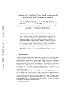 ContextVis: Envision Contextual Learning and Interaction with Generative
  Models