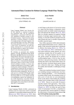 Automated Data Curation for Robust Language Model Fine-Tuning
