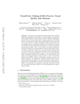 VisualCritic: Making LMMs Perceive Visual Quality Like Humans