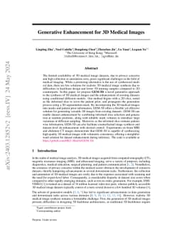 Generative Enhancement for 3D Medical Images